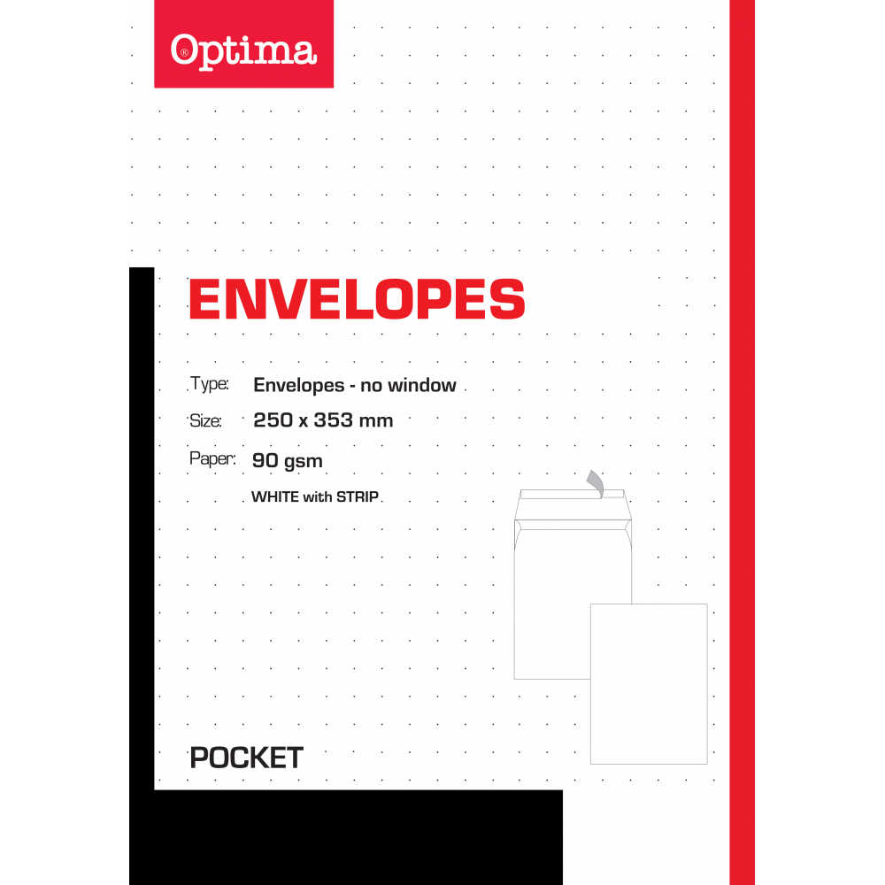 OPTIMA KOVERTA 25*35 B4 COMPETITOR 90gr