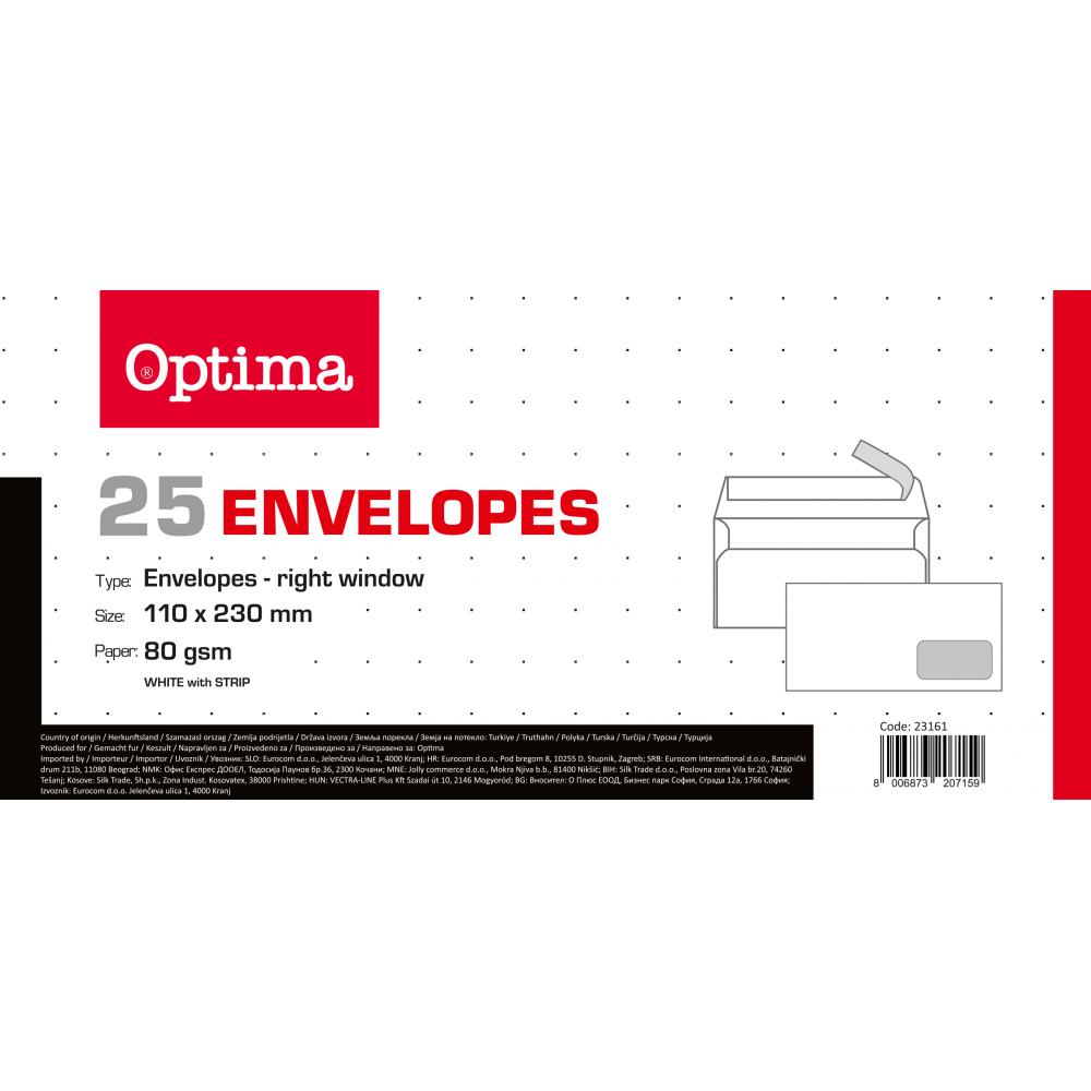 OPTIMA KOVERTA 11*23 DESNI PROZOR 25/1