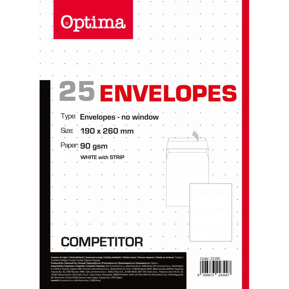 OPTIMA KOVERTA 19*26 COMPETITOR 25/1 90g