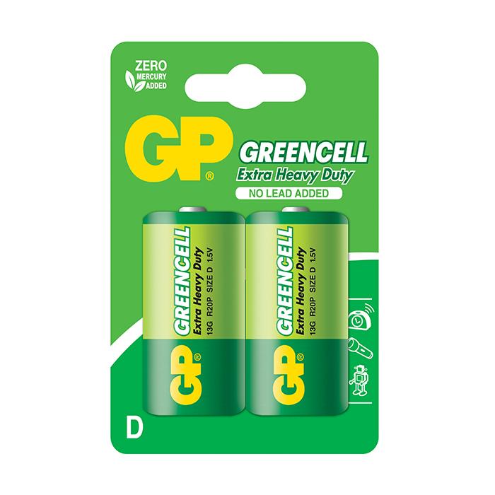 BATERIJA GP GREEN CINK R20 1.5V 2 KOM