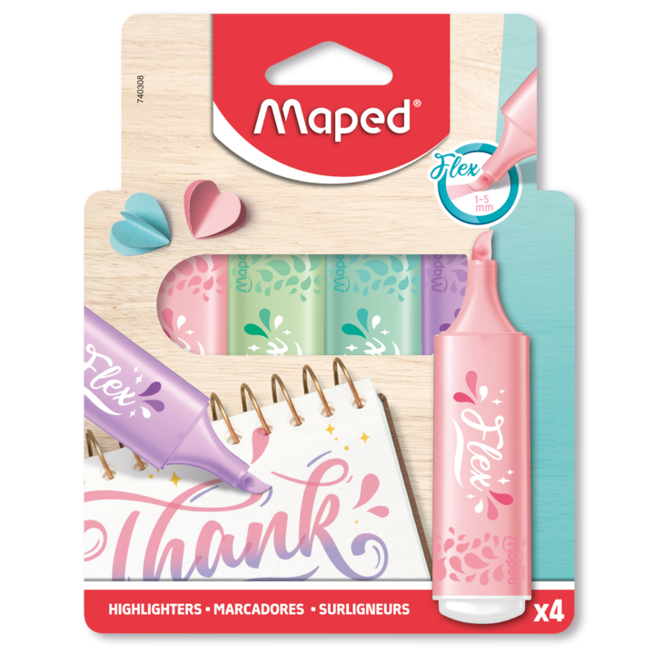 MAPED text marker FLEX PASTEL 1/4