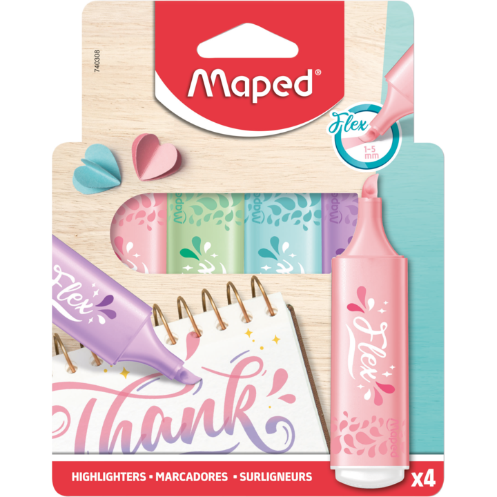 MAPED text marker FLEX PASTEL 1/4