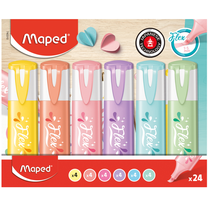 MAPED text marker FLEX PASTEL 1/24