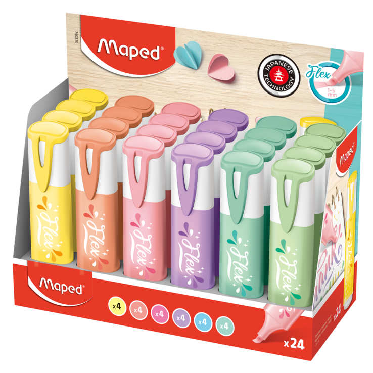 MAPED text marker FLEX PASTEL 1/24