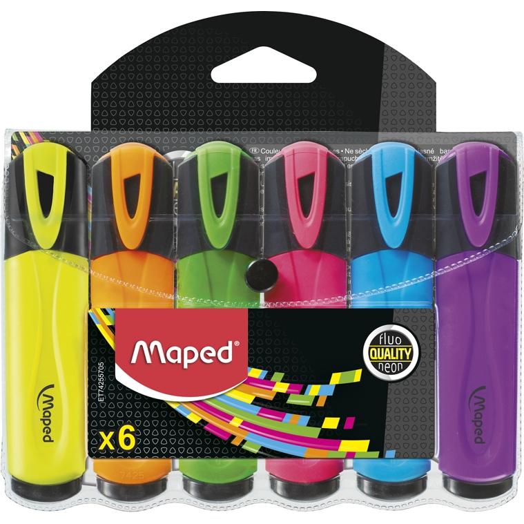 MAPED text marker FLUO PEP'S set 1/6