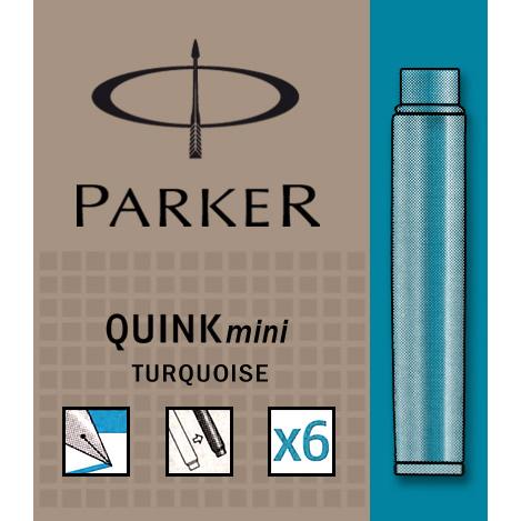 PARKER patrone mini QUINK turqiz 1/6