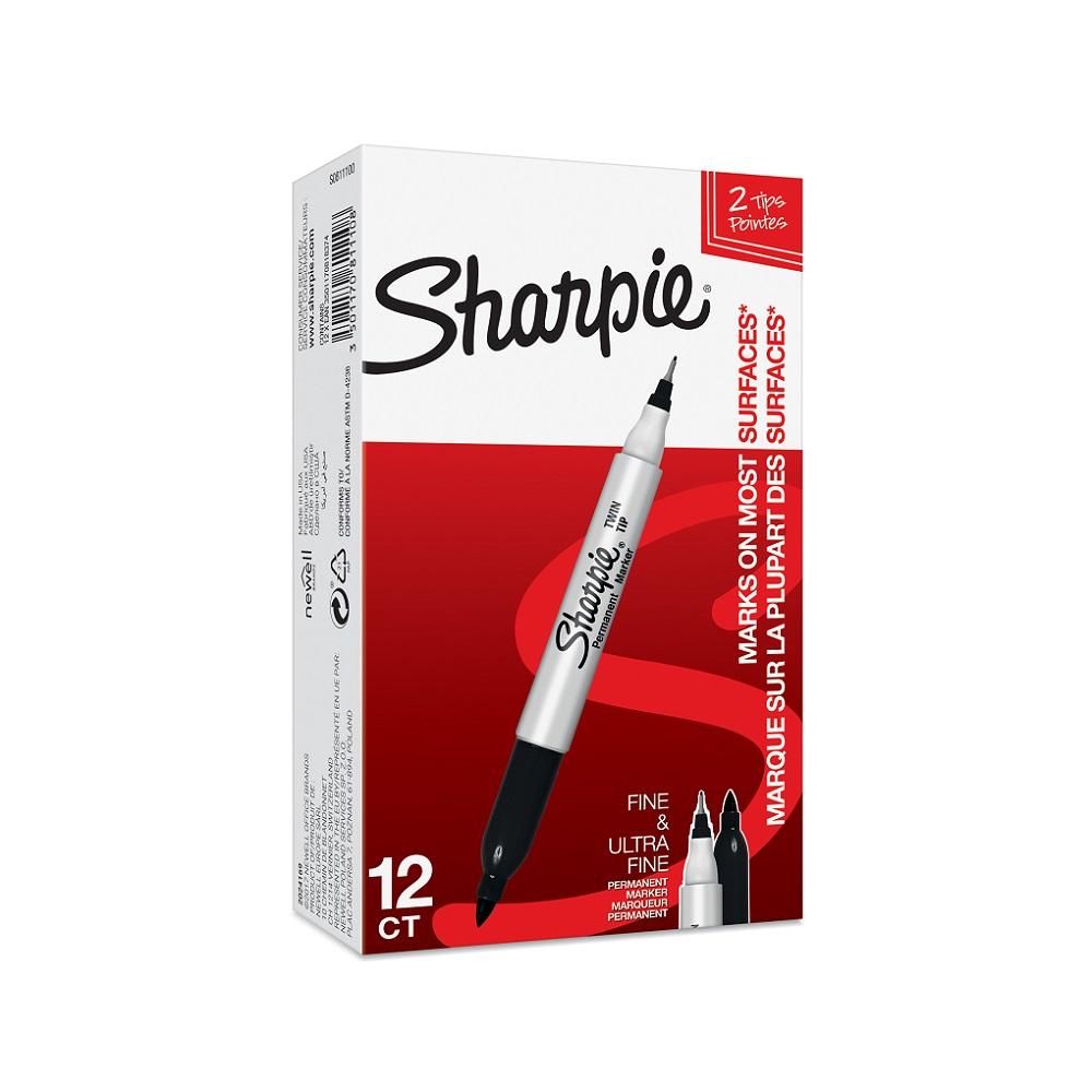 SHARPIE marker TWIN TIP crni