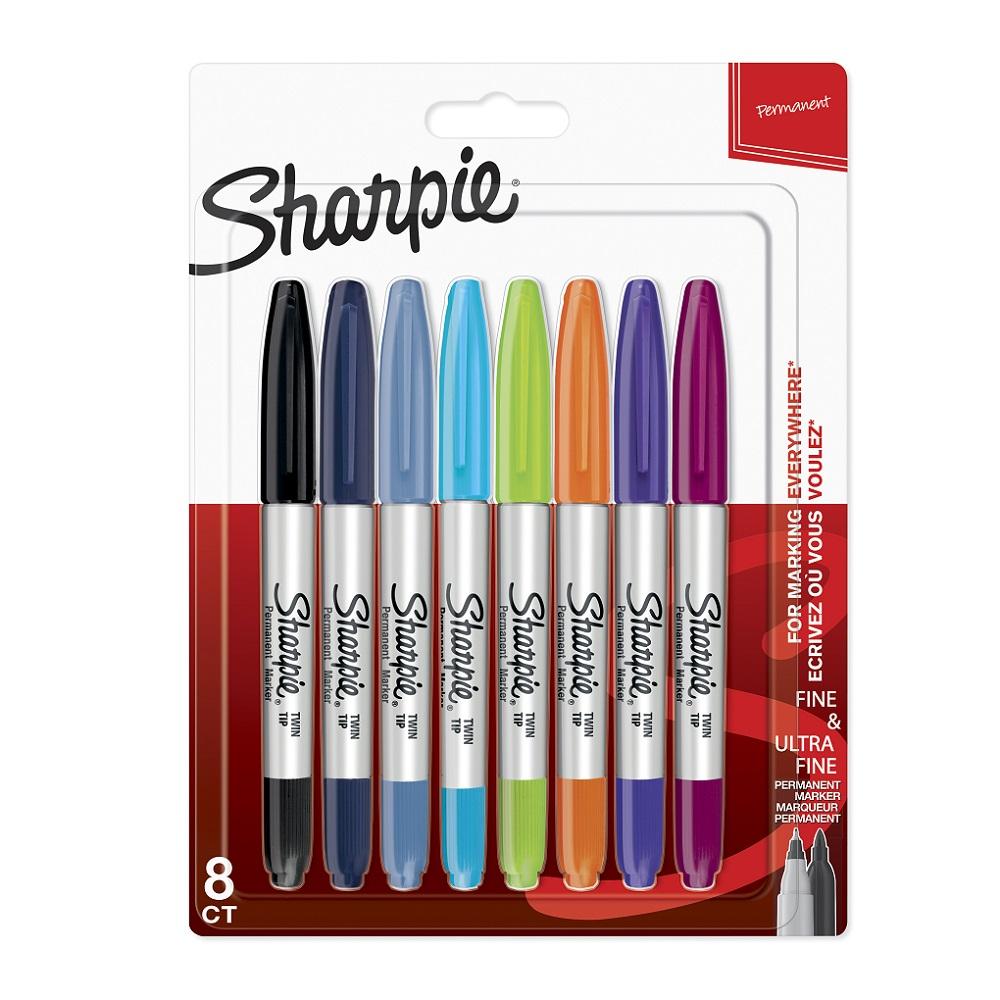 SHARPIE set markera TWIN TIP 8/1 blister