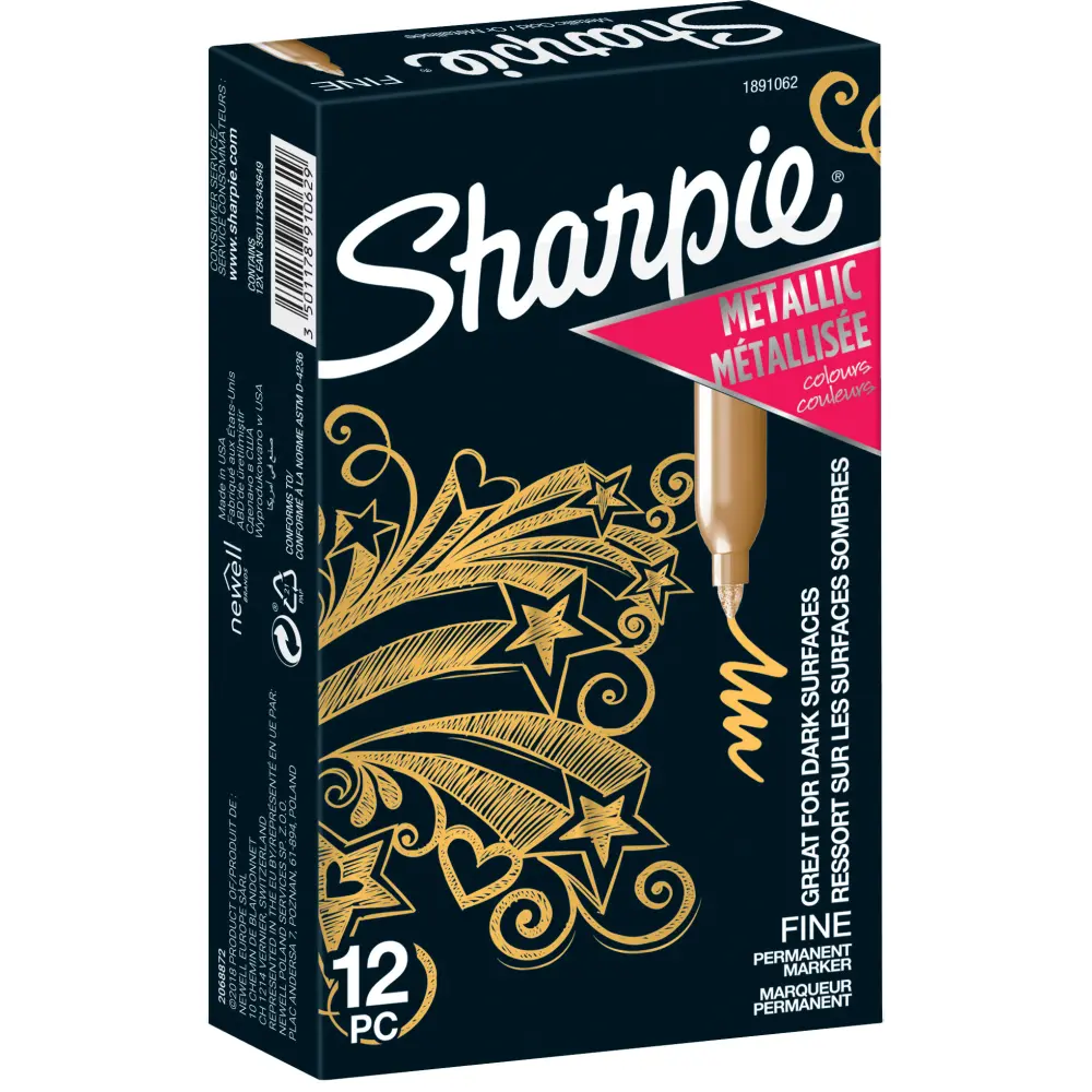 MARKER SHARPIE FINE METALIC ZLATA 12/1