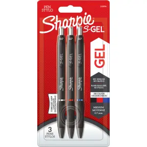 ROLER SHARPIE S GEL 0,7MM SORT 3/1-BLIS