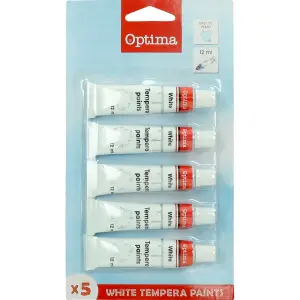 BARV. TEMPERA OPTIMA 5*12ML BELA BLISTER