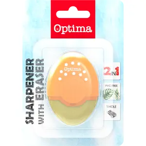 Šilček in radirka Optima Fluo