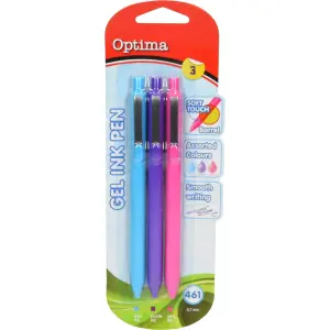 Gel pisala Optima, Soft Touch, 3 barve