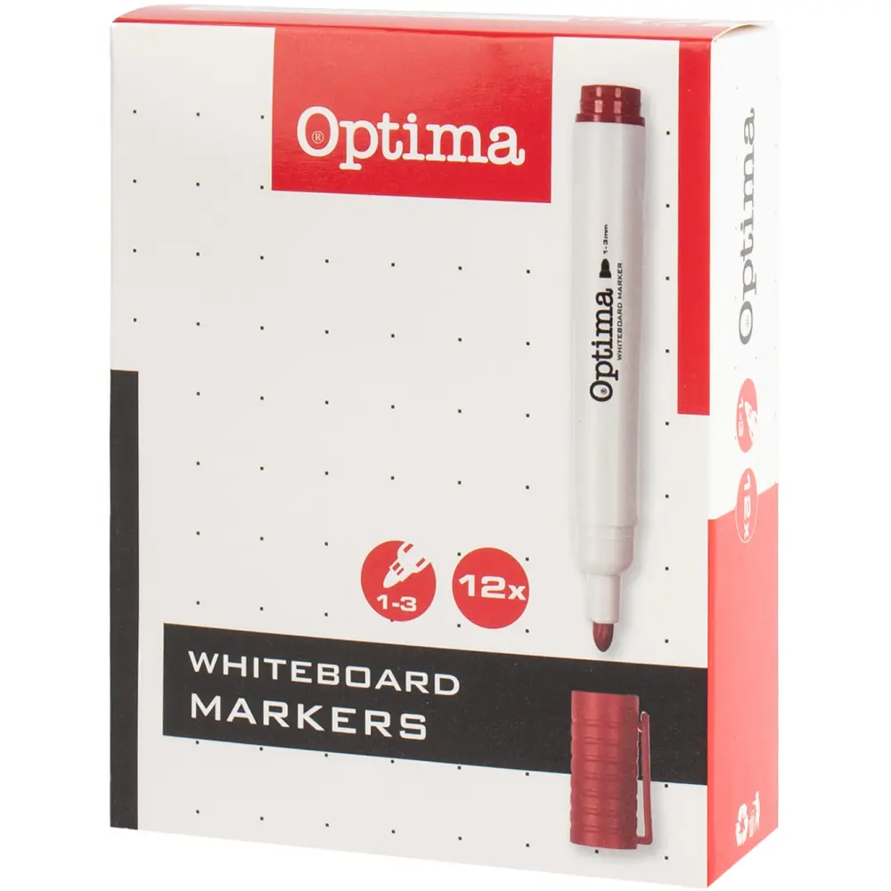Marker za belo tablo OPTIMA, rdeč