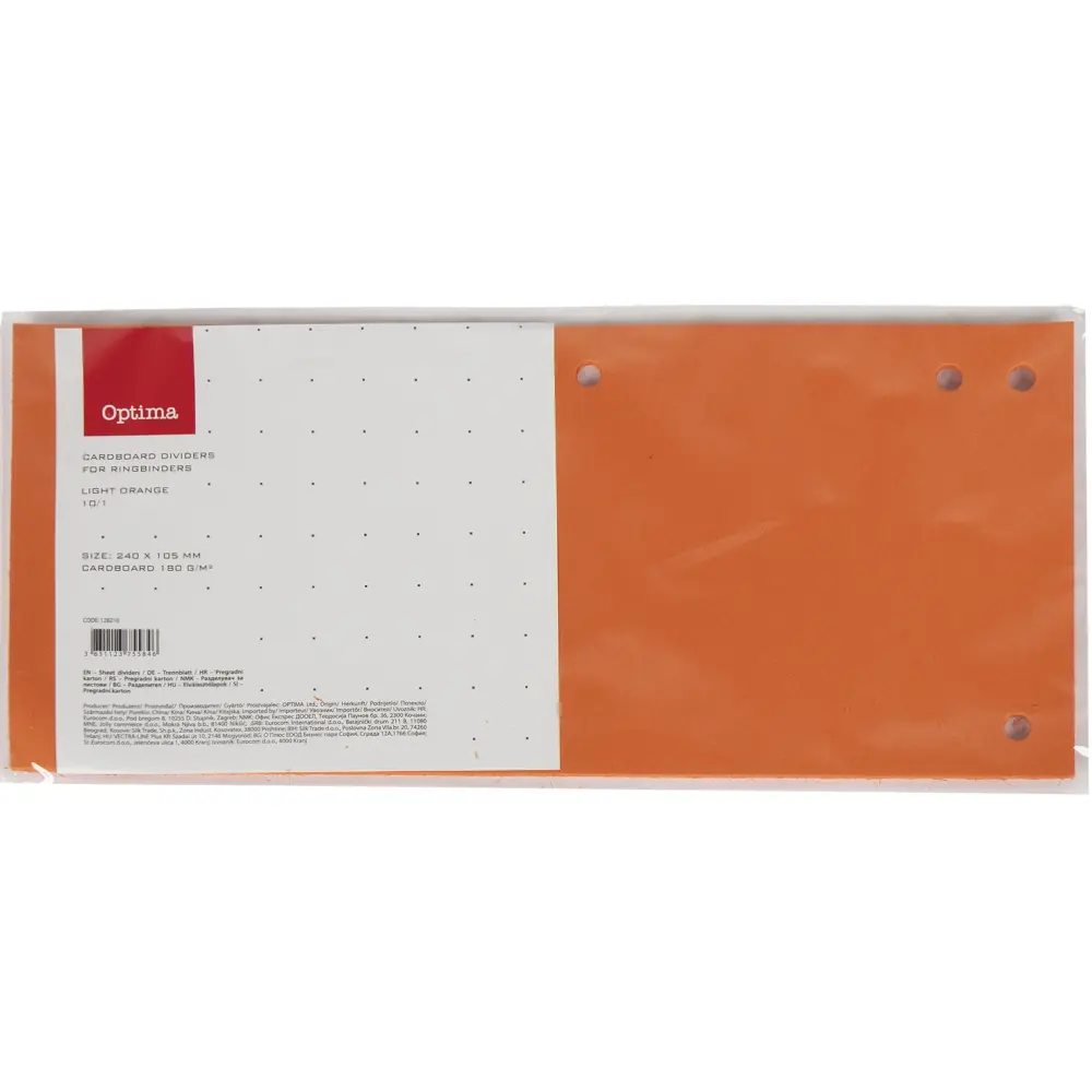 Pregradni karton 240x105mm oranž. 10/1