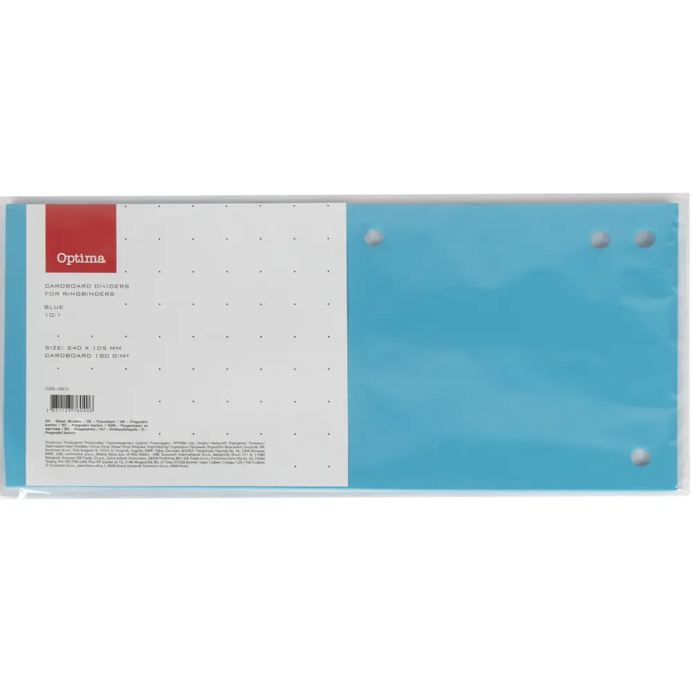 Pregradni karton 240x105mm modra,10/1