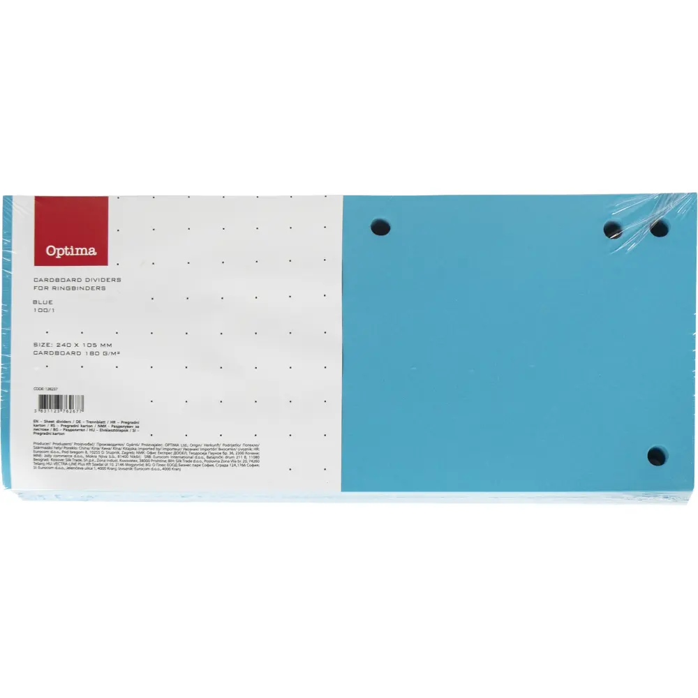 Pregradni karton 240x105mm modra,100/1