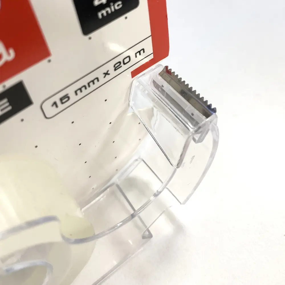 CLEAR TAPE OPTIMA AND DISPENSER 15MMX20M