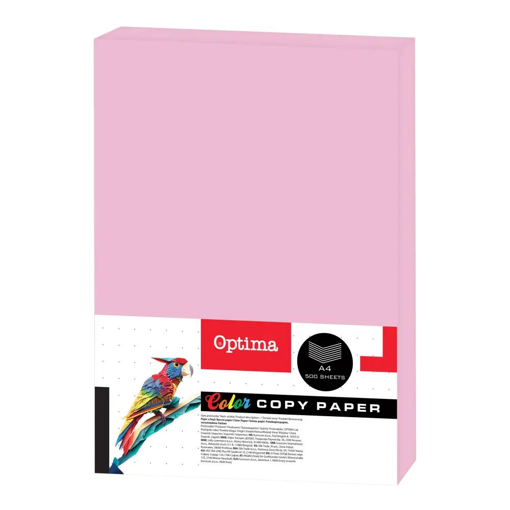 Papir fotok Optima A4 500/1 fluo pink