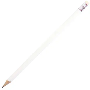 Grafitini svinčnik HB bel z radirko