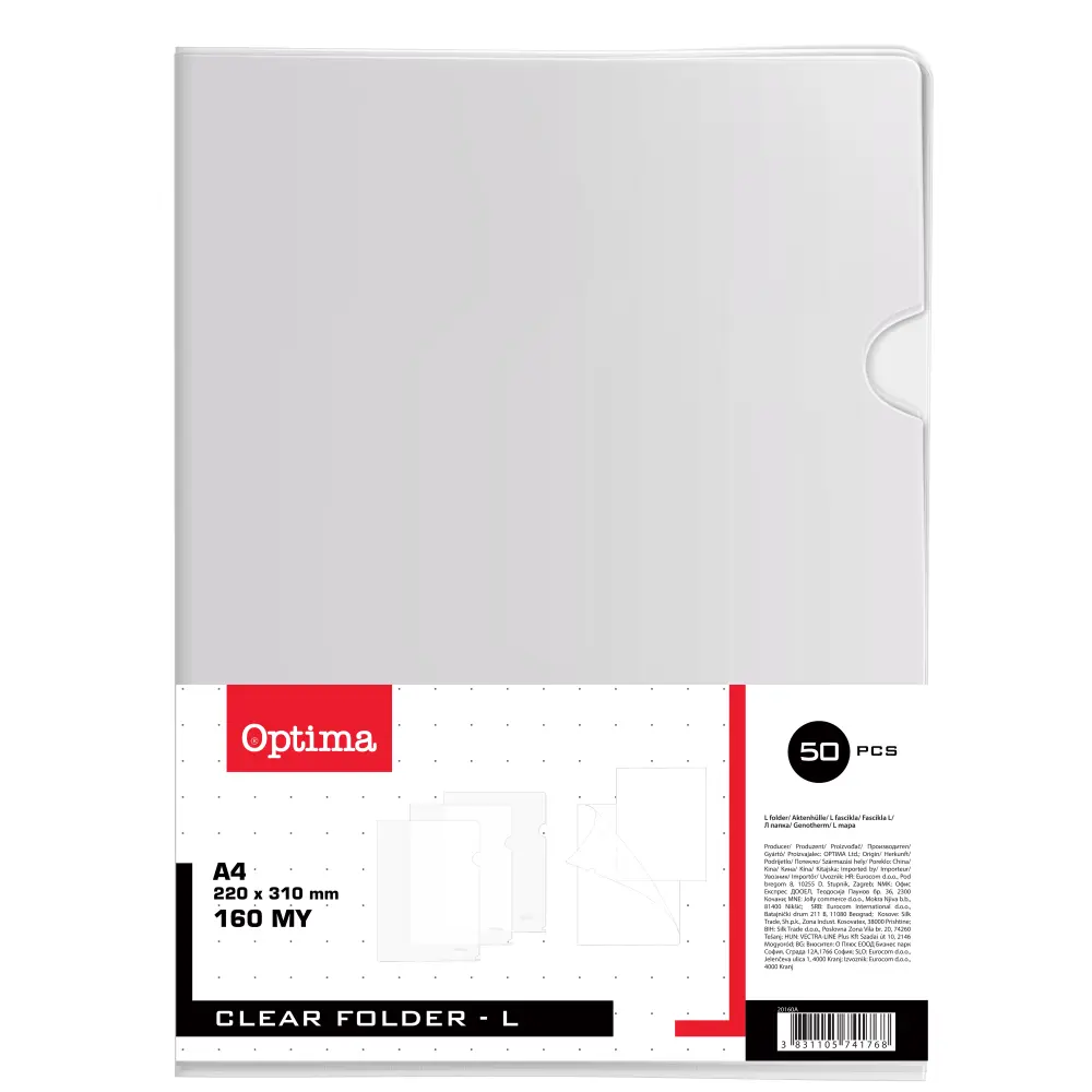 Sheet protector - L shape folder, 10pcs.