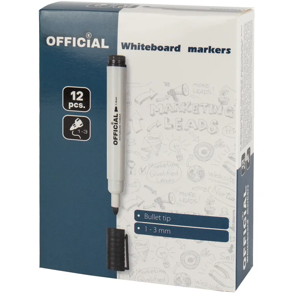 Marker za belo tablo Official, črn