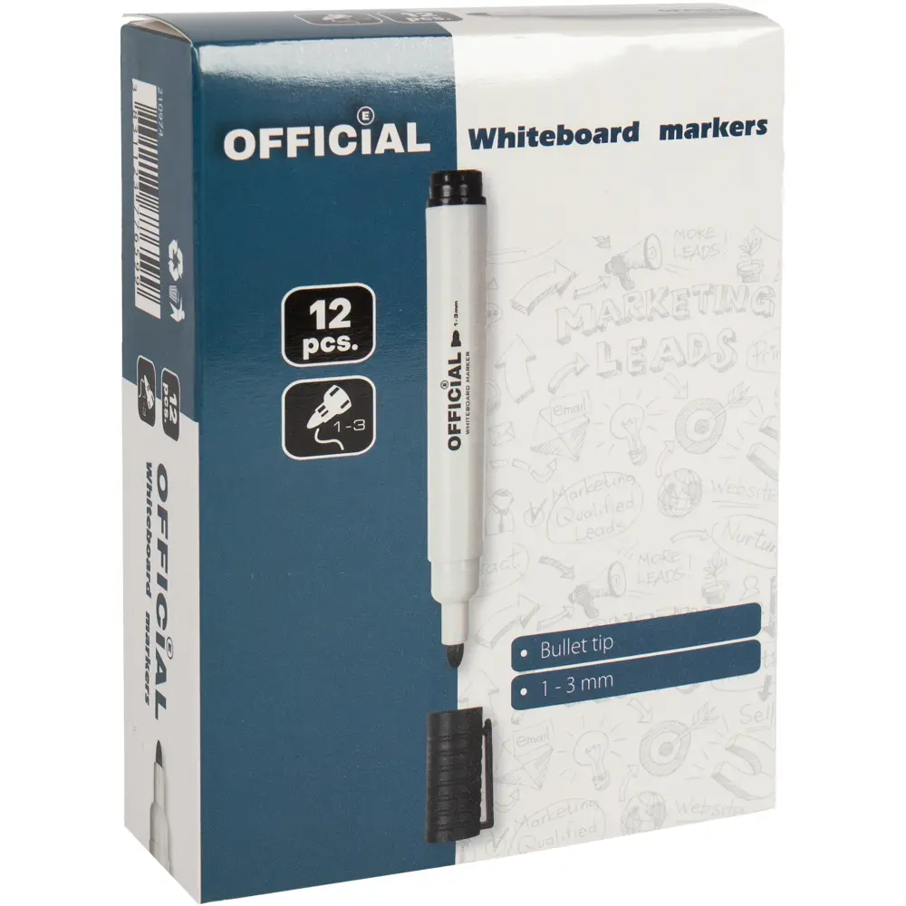 Marker za belo tablo Official, črn