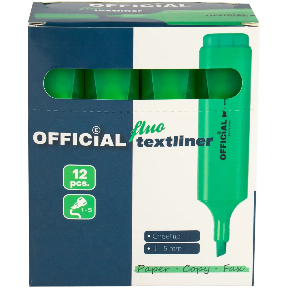 HIGHLIGHTER FLUO OFFICIAL CHISEL, GREEN