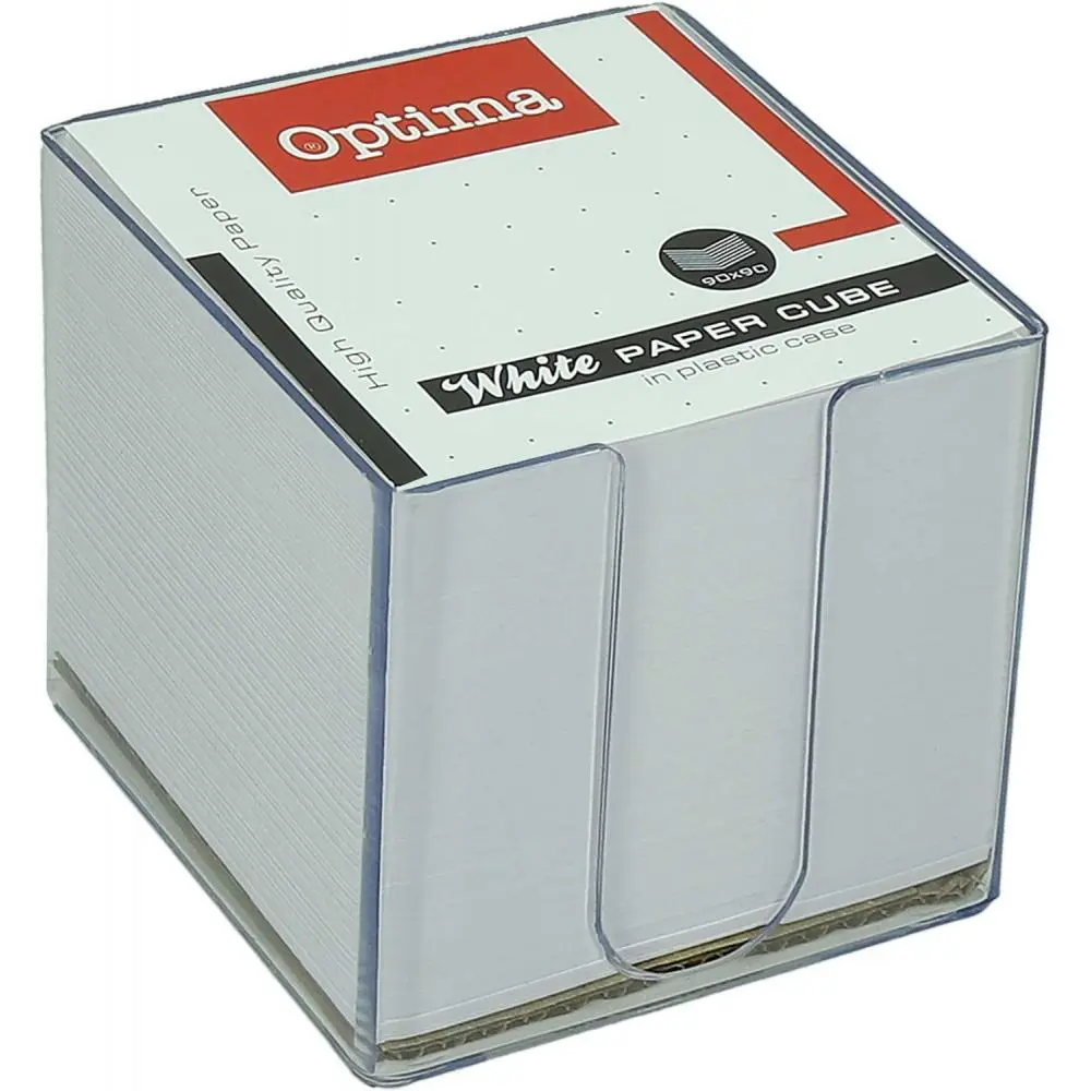 Kocka pap. bela Optima v stojalu 9X9cm