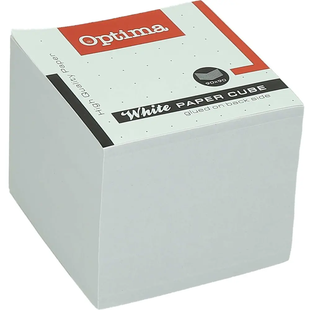 Kocka pap. bela Optima lepljena 9X9cm