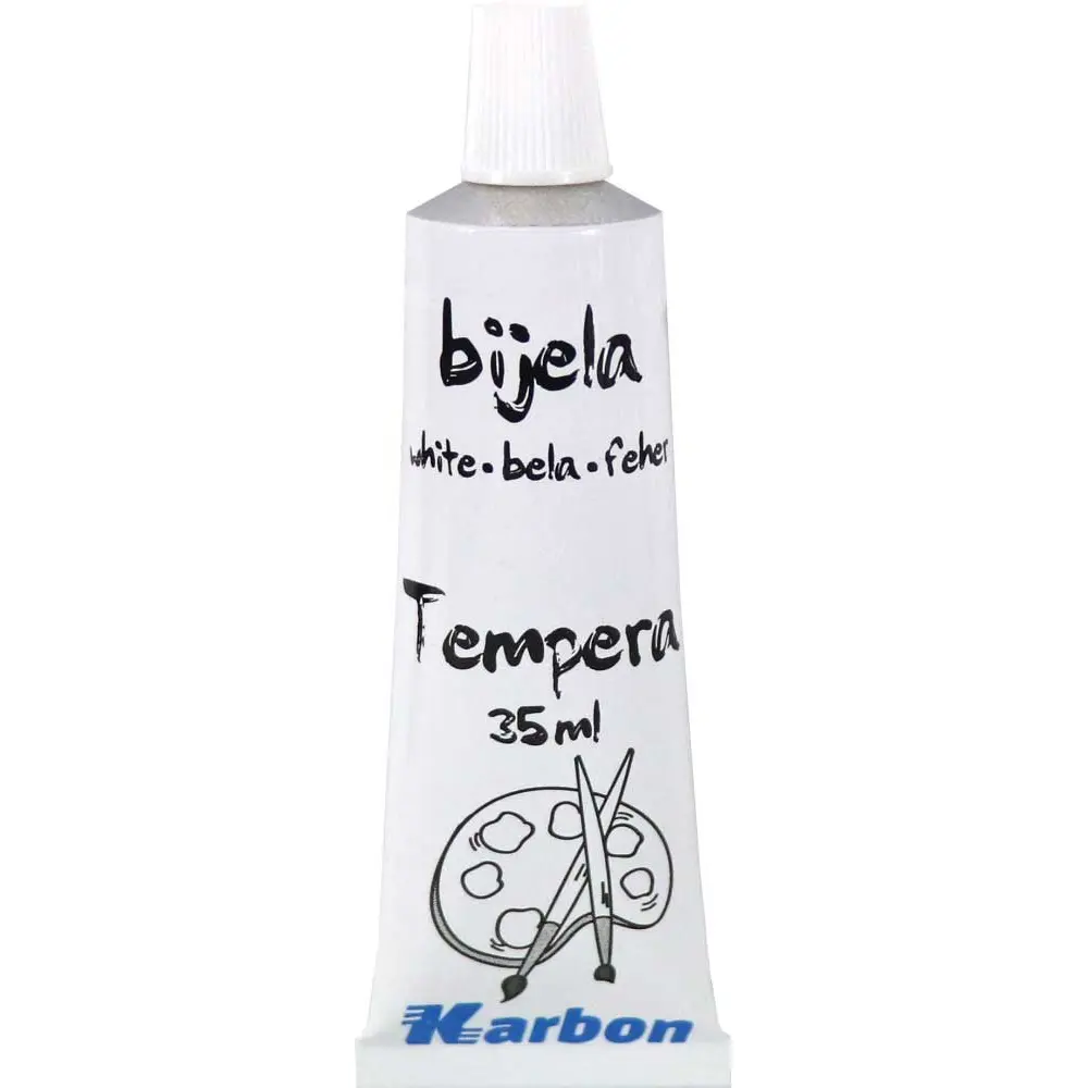 Tempera KARBON v tubi, 35ml, bela