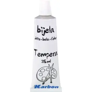 Tempera KARBON v tubi, 35ml, bela