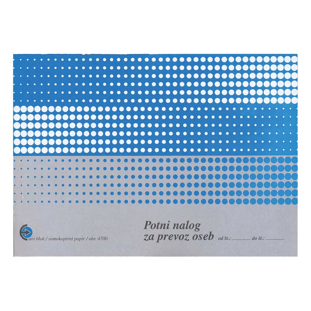 POTNI NALOG ZA PREVOZ OSEB A5 4700