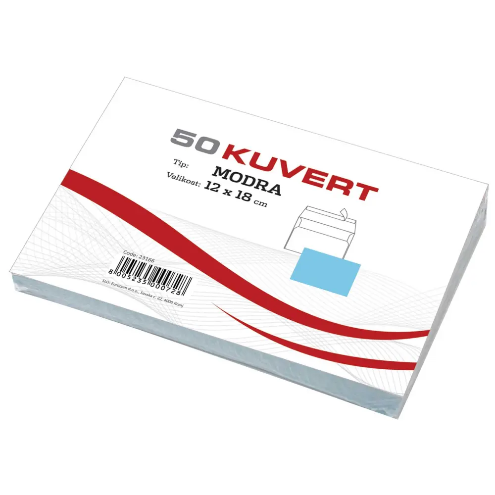 Kuverta B6 MODRA 120x180mm 80gr 50/1  SI