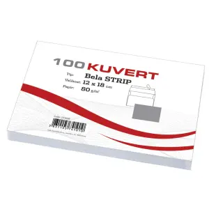 Kuverta B6 BELA 120x180mm 80gr 100/1 SI