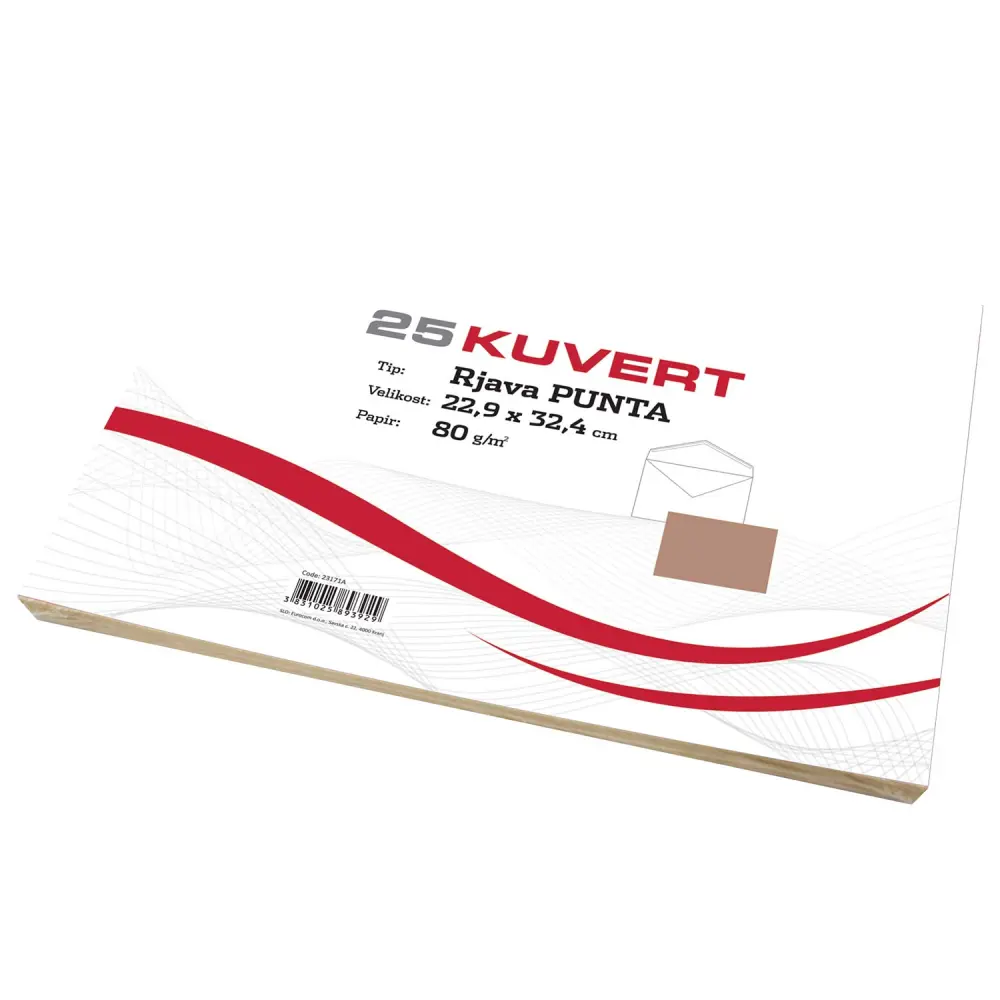 Kuverta C4 RJAVA 229x324mm 80gr 1/25