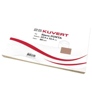 Kuverta C4 RJAVA 229x324mm 80gr 1/25