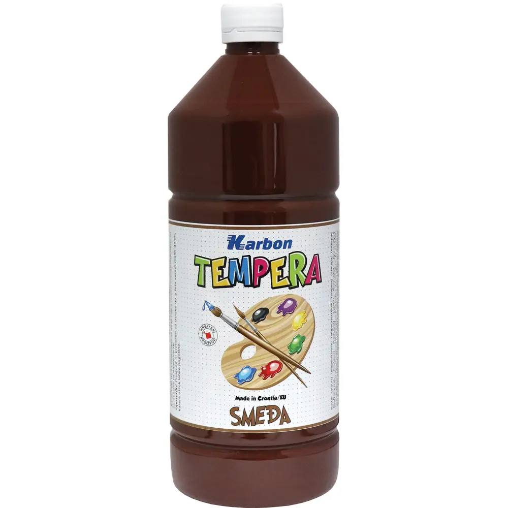 BARV. TEMPERA KARBON RJAVA 1000ML