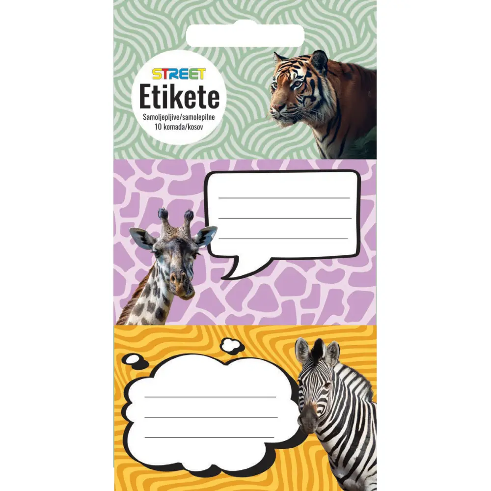 Nalepke za zvezke ANIMAL WILD 10/1
