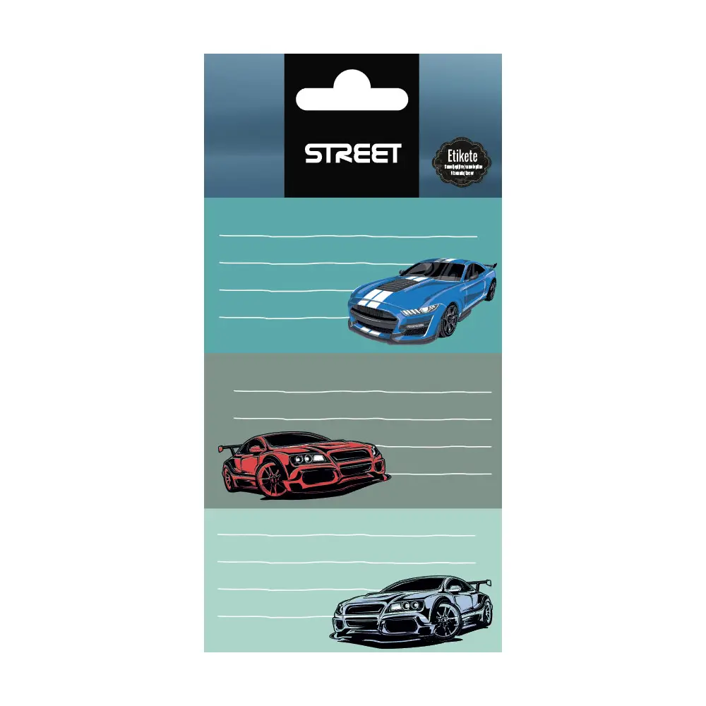 Etikete za zvezke cars 9/1
