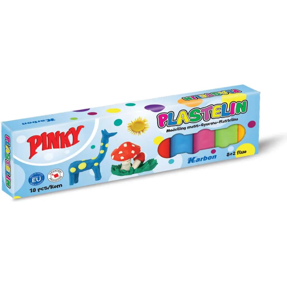 Plastelin KARBON Pinky, 10 kosov