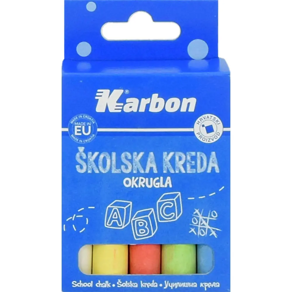 Kreda KARBON, barvna, okrogla, 10 kosov 