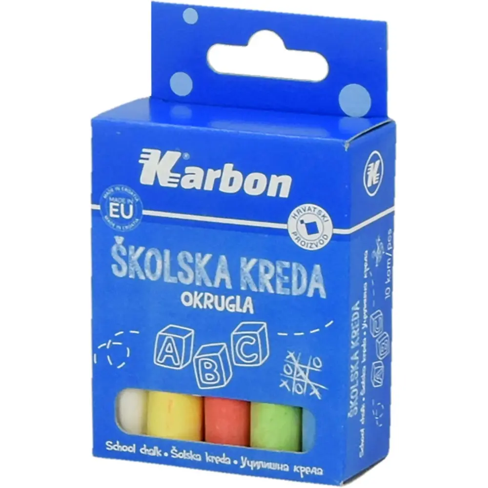 Kreda KARBON, barvna, okrogla, 10 kosov 