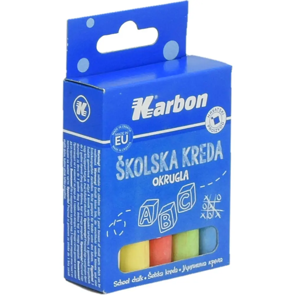 Kreda KARBON, barvna, okrogla, 10 kosov 