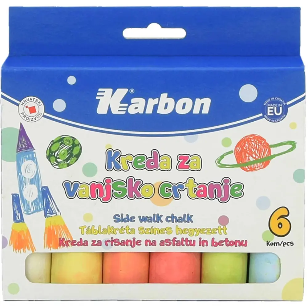 Asfaltna kreda, barvna, okrogla, 6/1