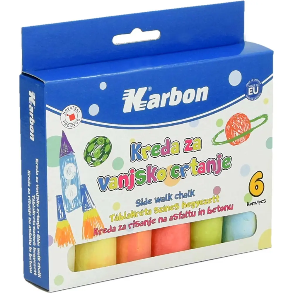 Asfaltna kreda, barvna, okrogla, 6/1