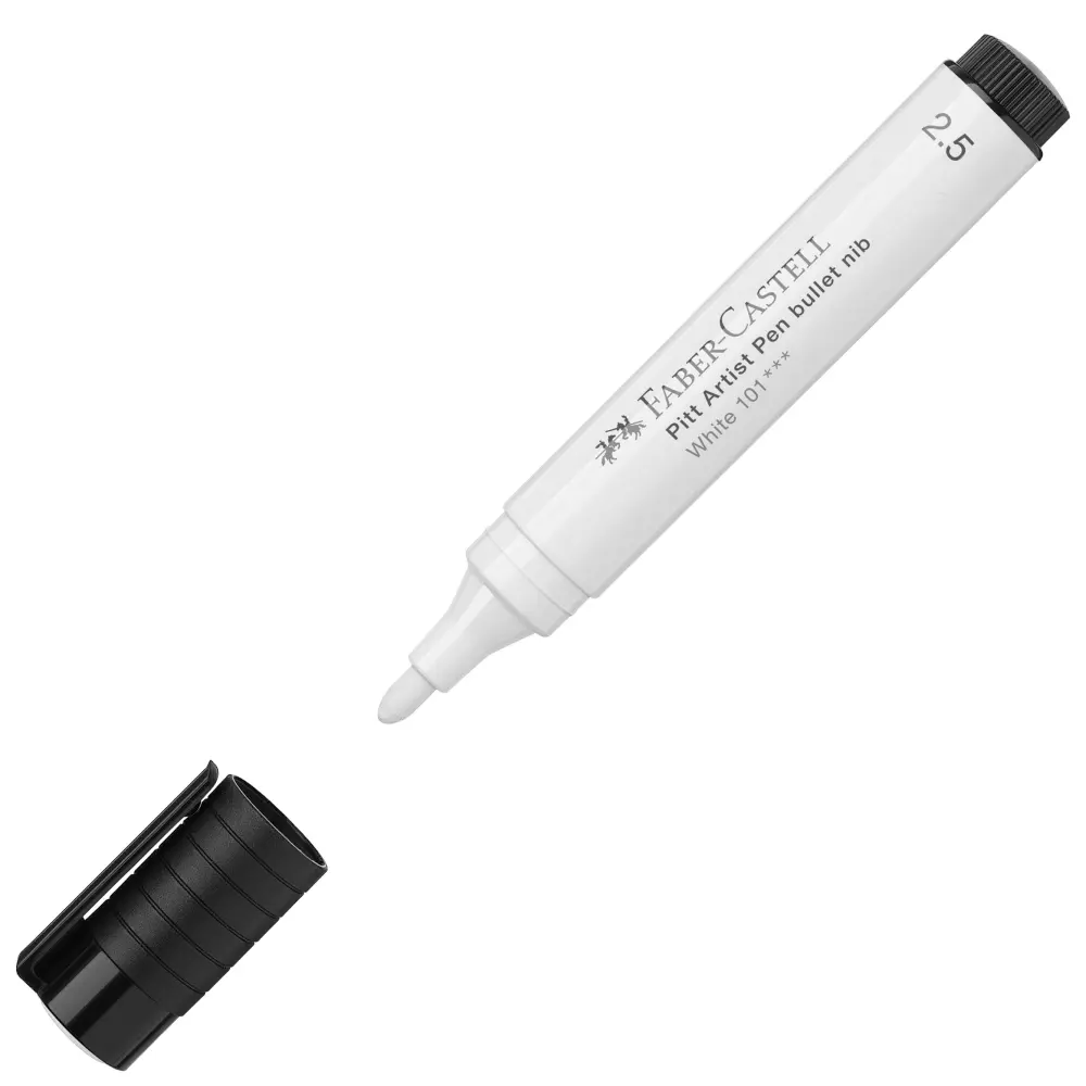 Flomaster Faber-Castell Pitt 101 bela