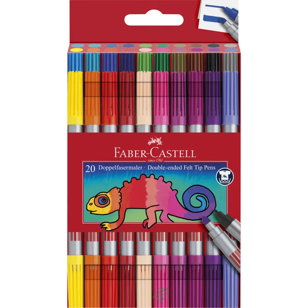 Double fibre-tip pen set 20x