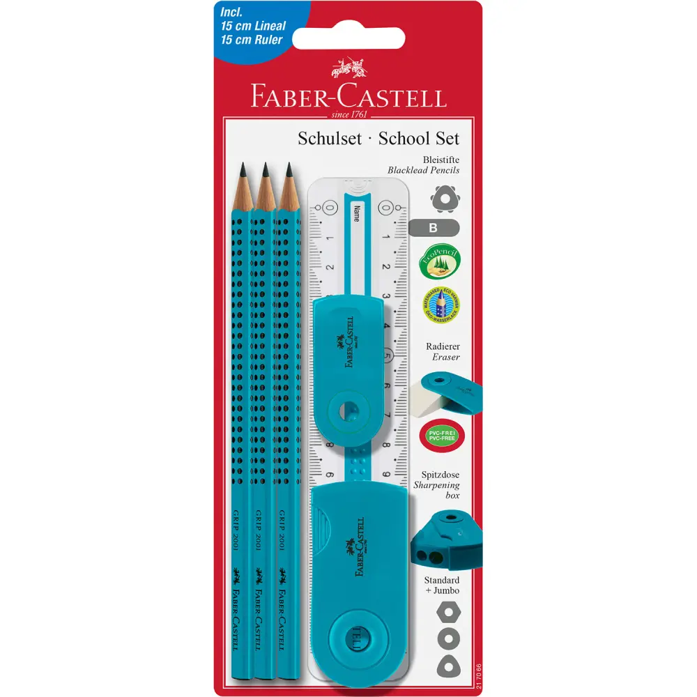 Svinčnik FABER-CASTELL, grip 3/1 turkiz 