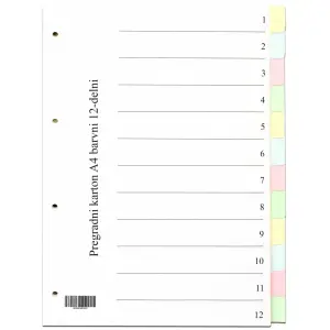 KARTON PREGR. A4 1-12 BARVNI